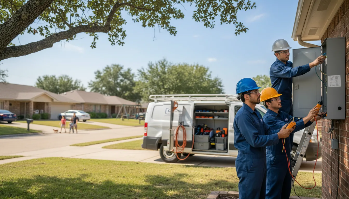 Certified electrician providing emergency electrical services in Prairie Lea, TX